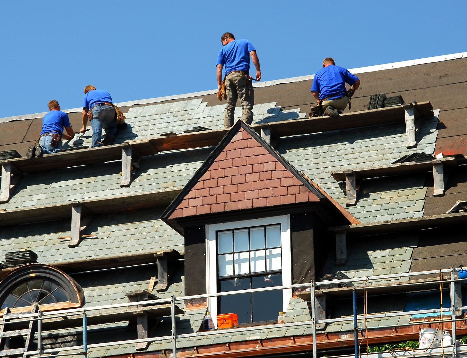 roofers installing new roof