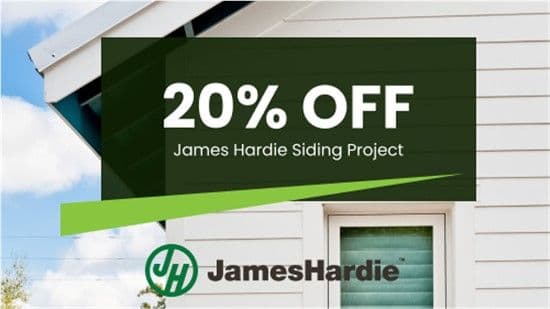 20% off james hardie siding project
